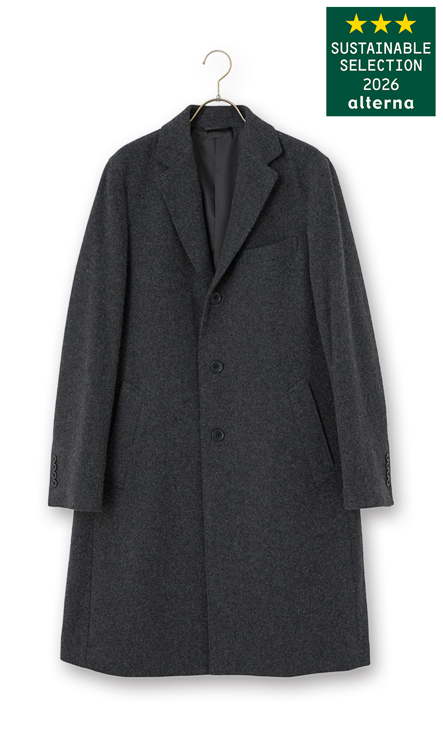シングルチェスターコート【OZMY】【WEAR SHiFT】 チャコール S