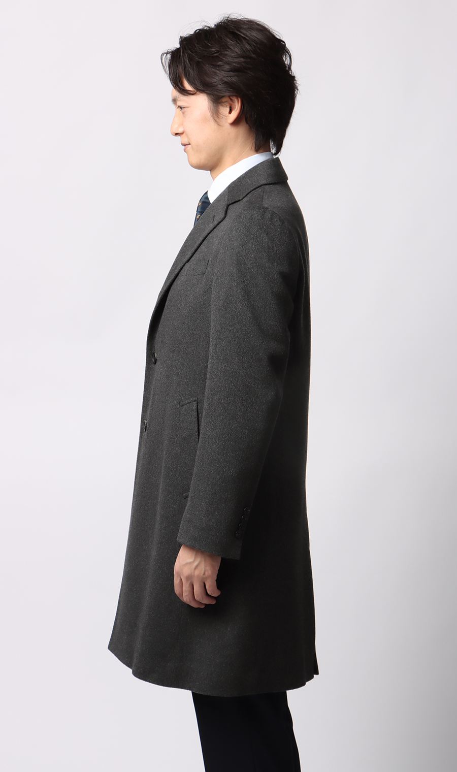 カシミヤチェスターコート【LUIGI COLOMBO】 チャコール S