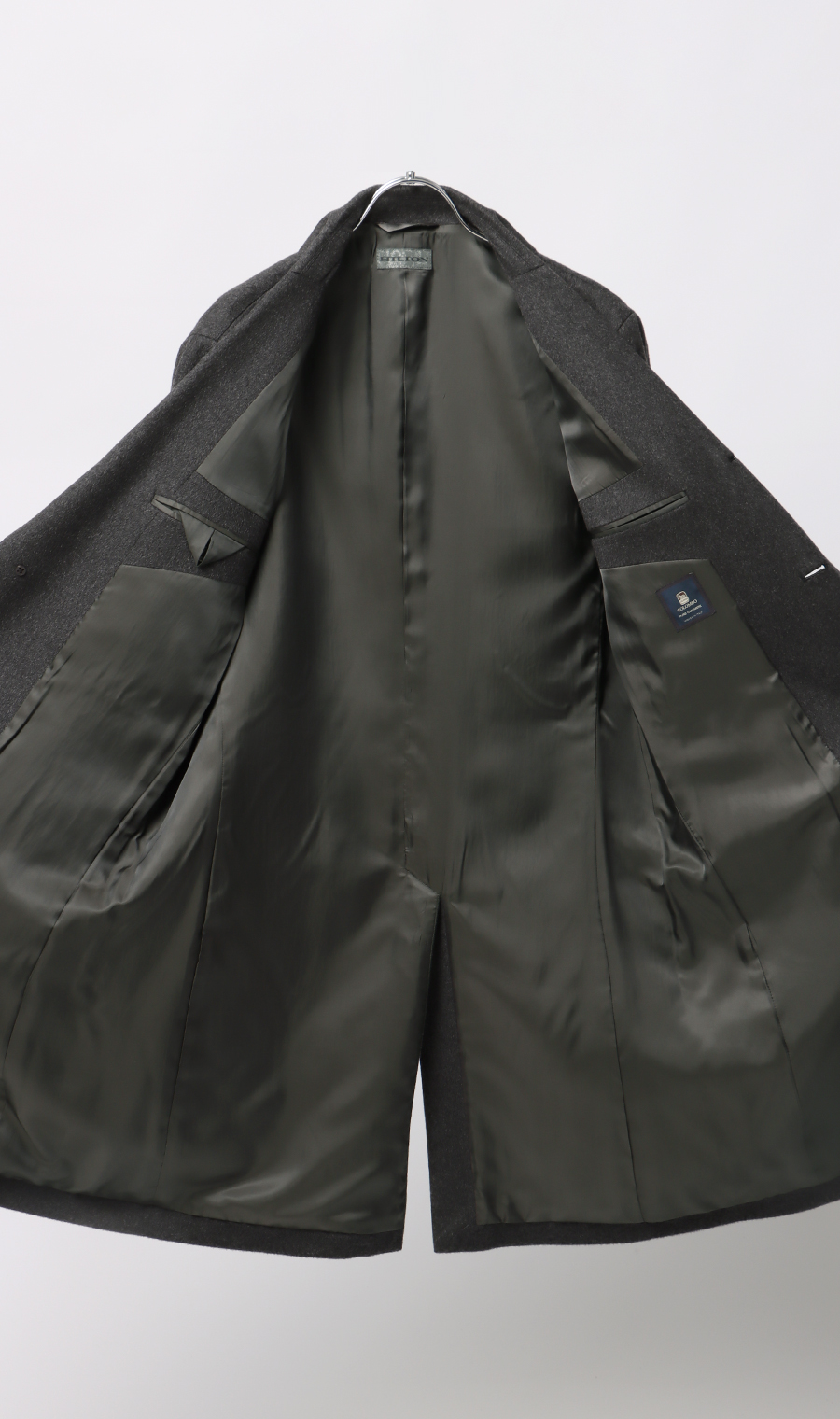 カシミヤチェスターコート【LUIGI COLOMBO】 チャコール S