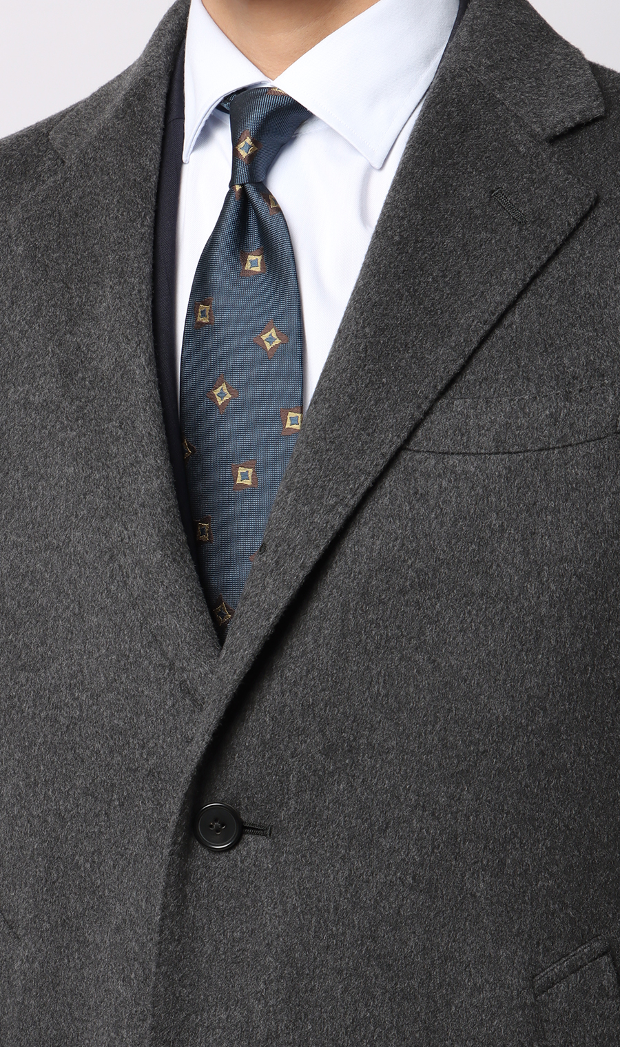 カシミヤチェスターコート【LUIGI COLOMBO】 チャコール S