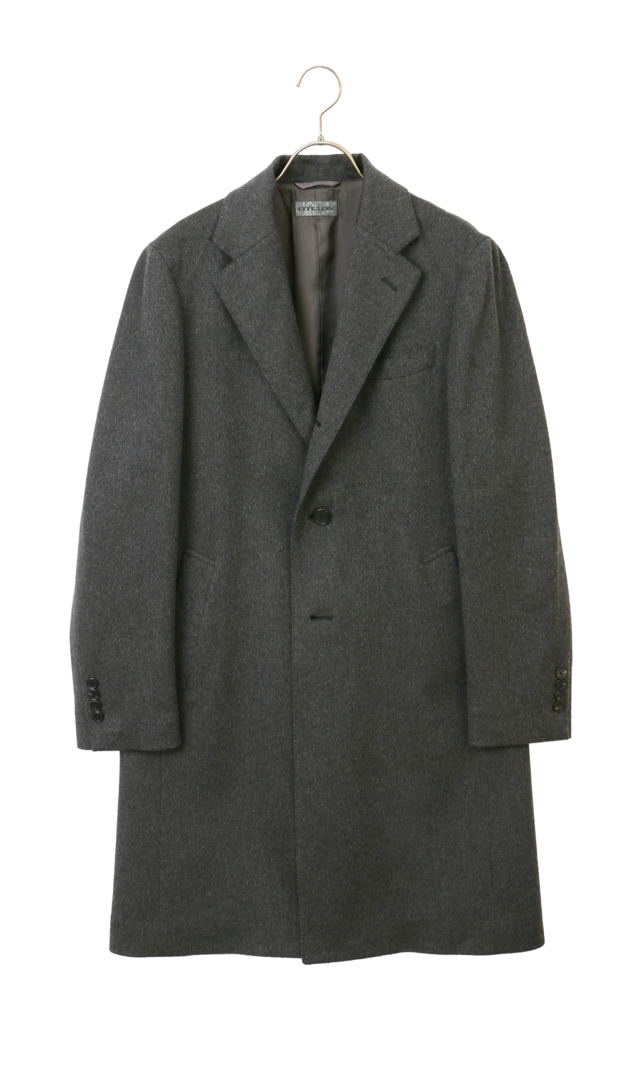 カシミヤチェスターコート【LUIGI COLOMBO】 チャコール S