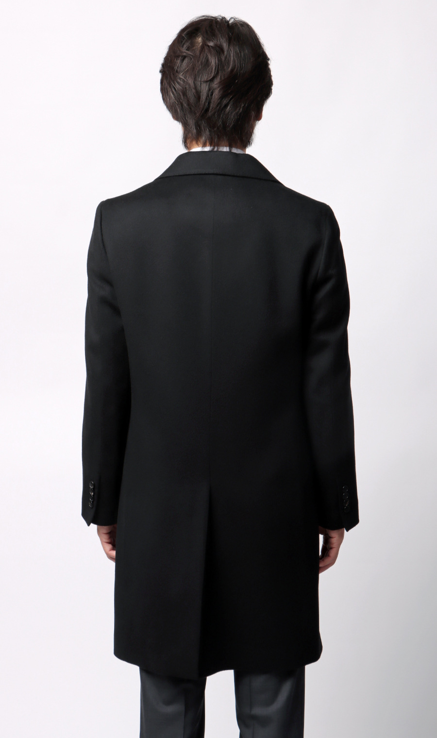 カシミヤチェスターコート【LUIGI COLOMBO】 ブラック S