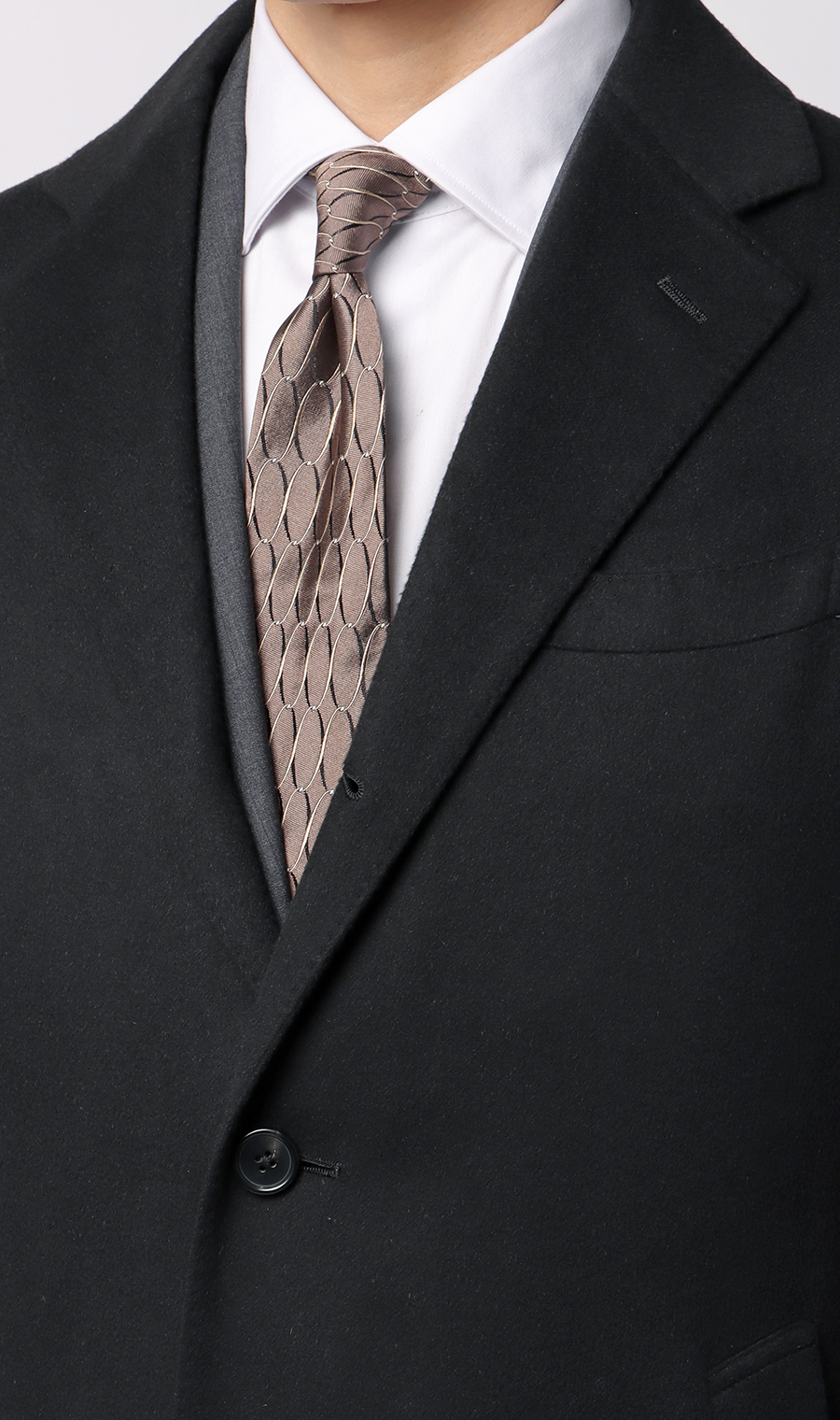 カシミヤチェスターコート【LUIGI COLOMBO】 ブラック S