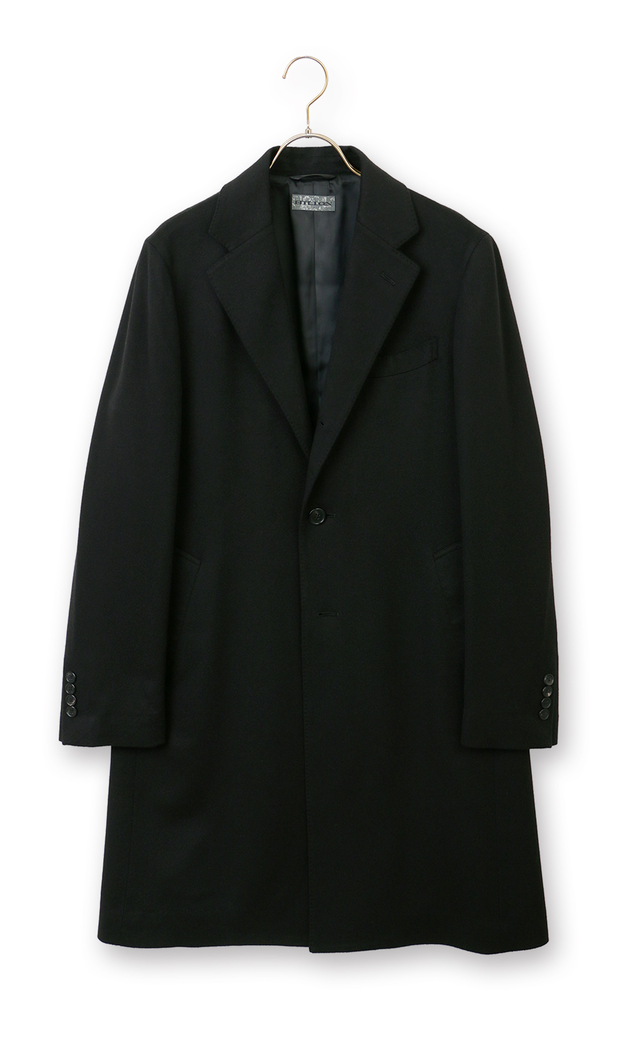 カシミヤチェスターコート【LUIGI COLOMBO】 ブラック S