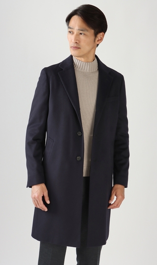 ロングシングルチェスターコート《カシミヤ》《LUIGI COLOMBO》