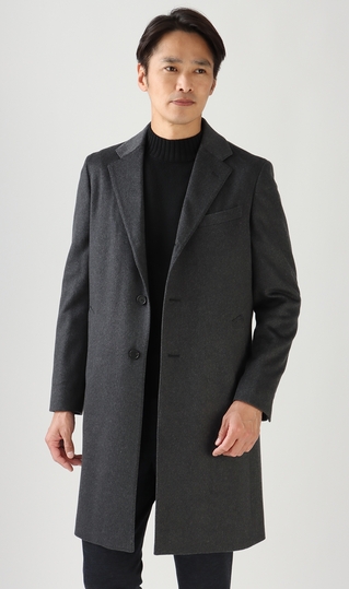 ロングシングルチェスターコート《カシミヤ》《LUIGI COLOMBO》