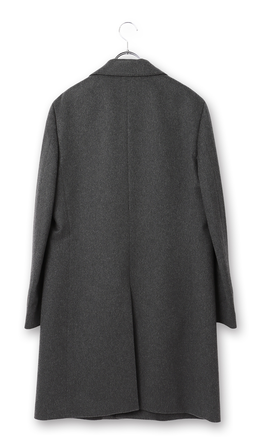ロングシングルチェスターコート《カシミヤ》《LUIGI COLOMBO》 チャコール S