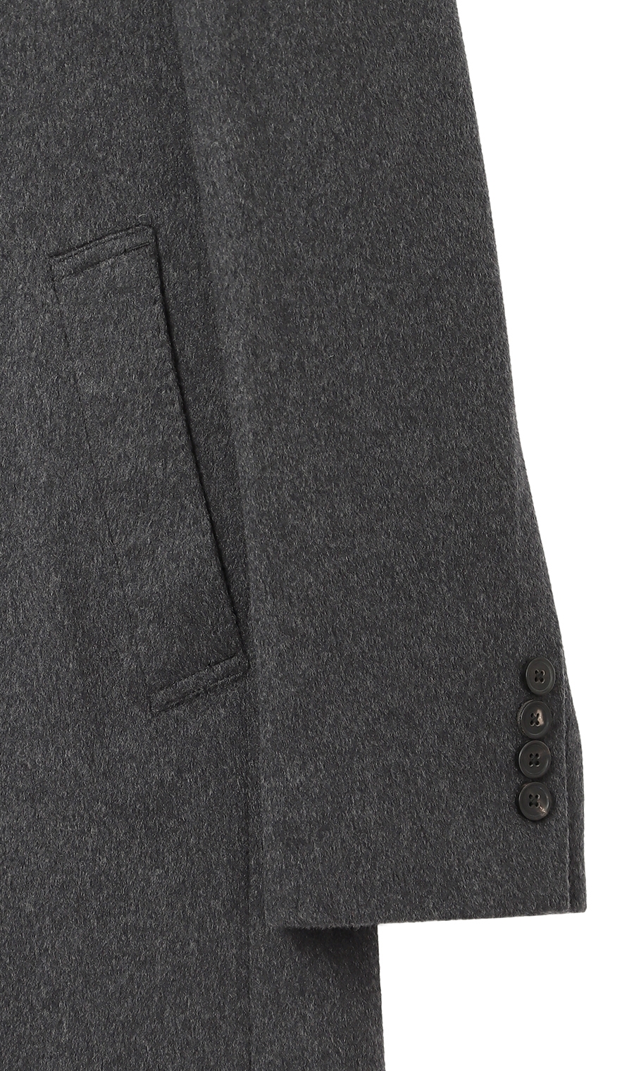 ロングシングルチェスターコート《カシミヤ》《LUIGI COLOMBO》 チャコール S