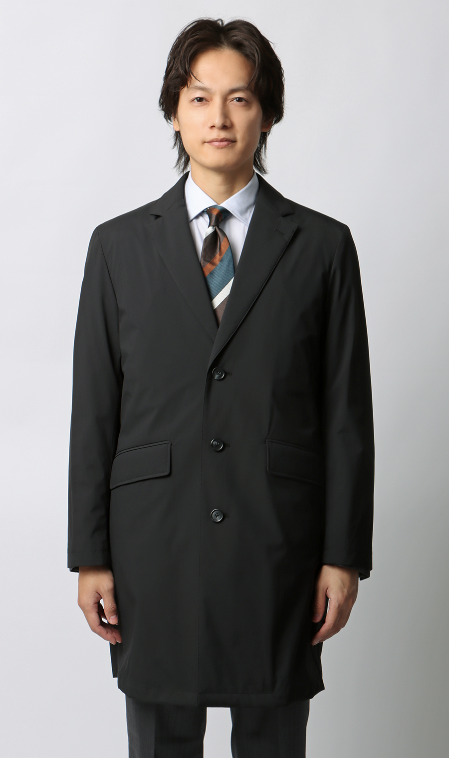 ダウンライナー付きチェスターコート【軽量】 ブラック S