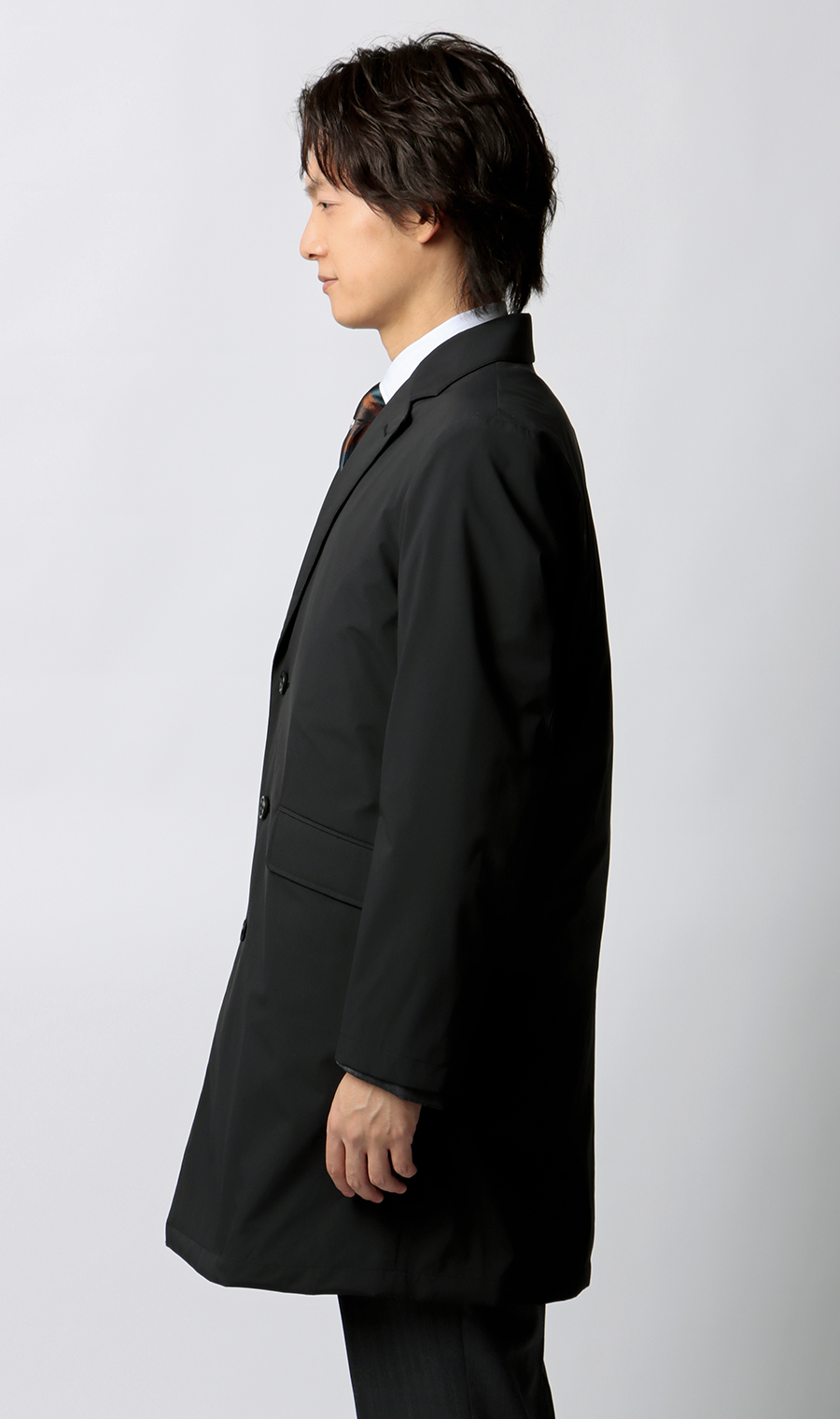 ダウンライナー付きチェスターコート【軽量】 ブラック S