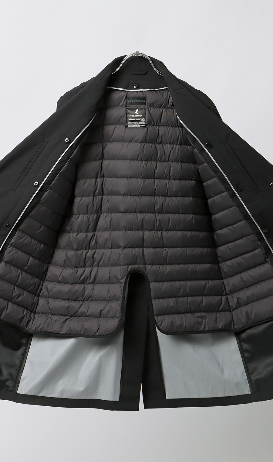 ダウンライナー付きチェスターコート【軽量】 ブラック S