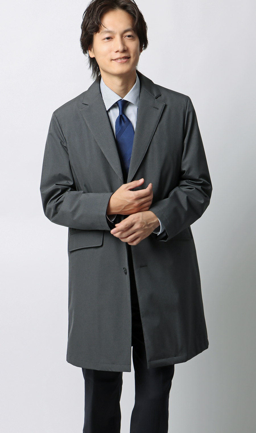 ダウンライナー付きチェスターコート【軽量】 グレー L