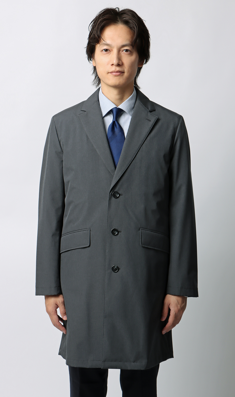 ダウンライナー付きチェスターコート【軽量】 グレー L