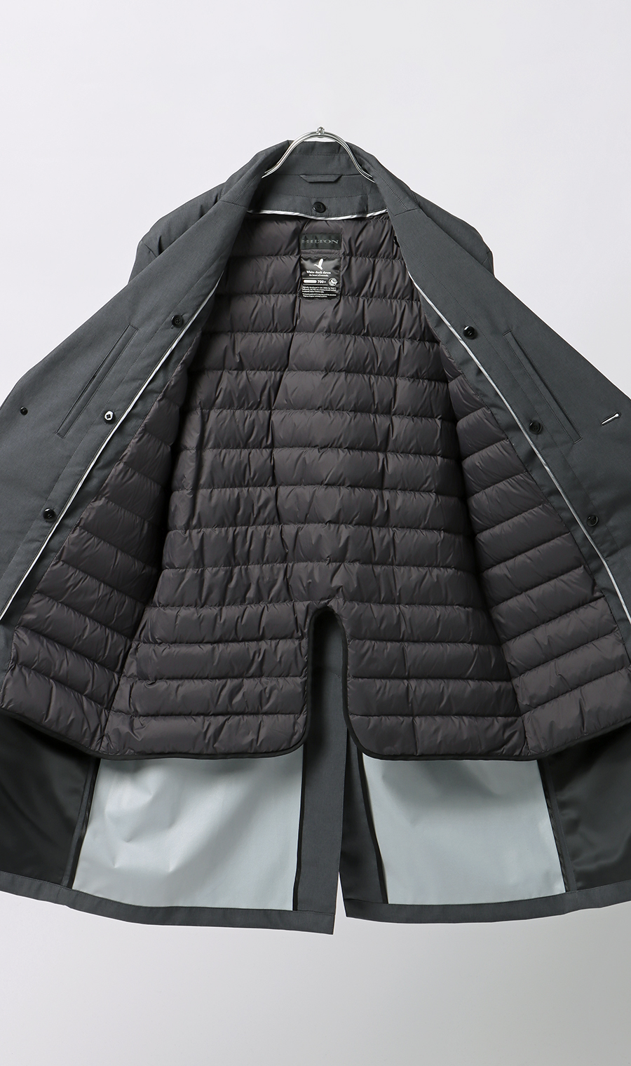 ダウンライナー付きチェスターコート【軽量】 グレー L