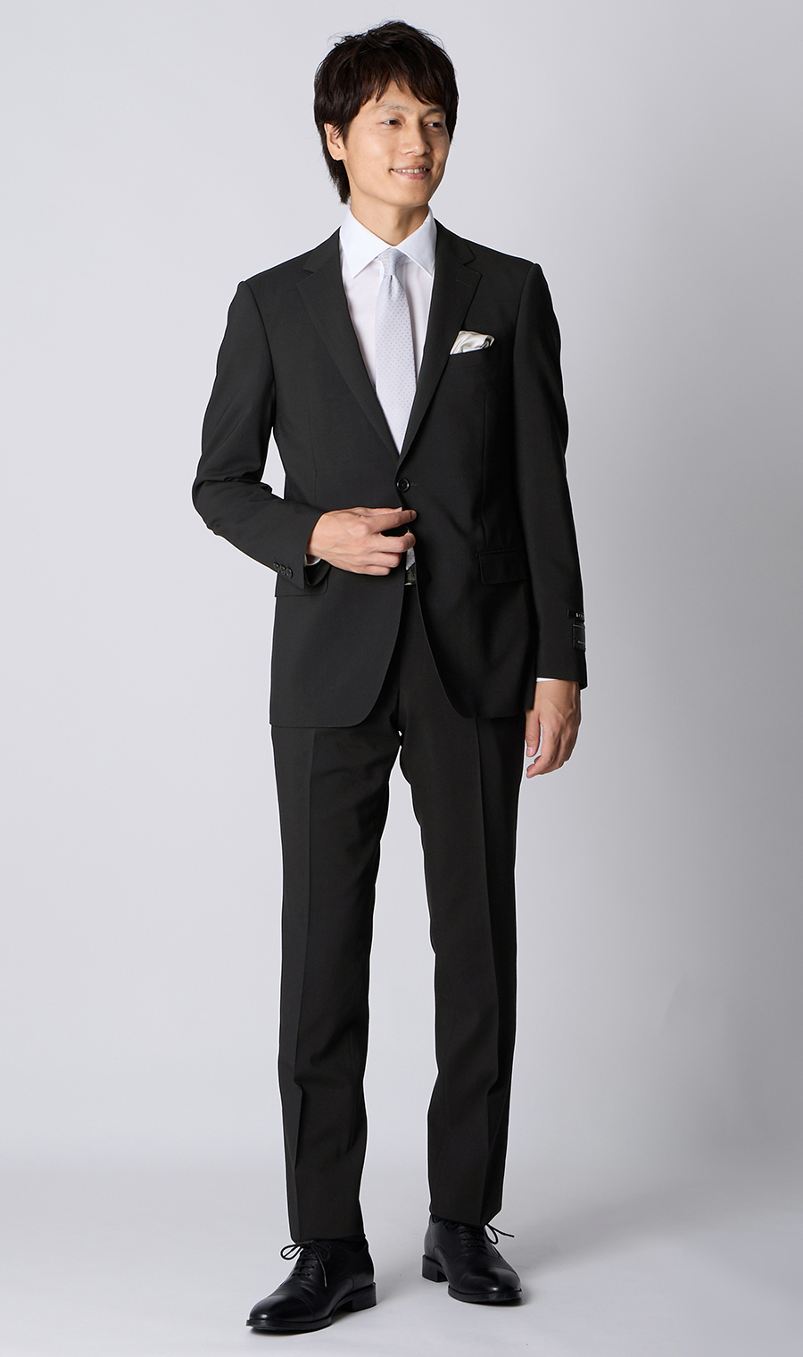 シングルスタイリッシュサマーフォーマル【YA体】 ブラック 体型:YA体(スリム型),号数（身長）:5号(170cm)