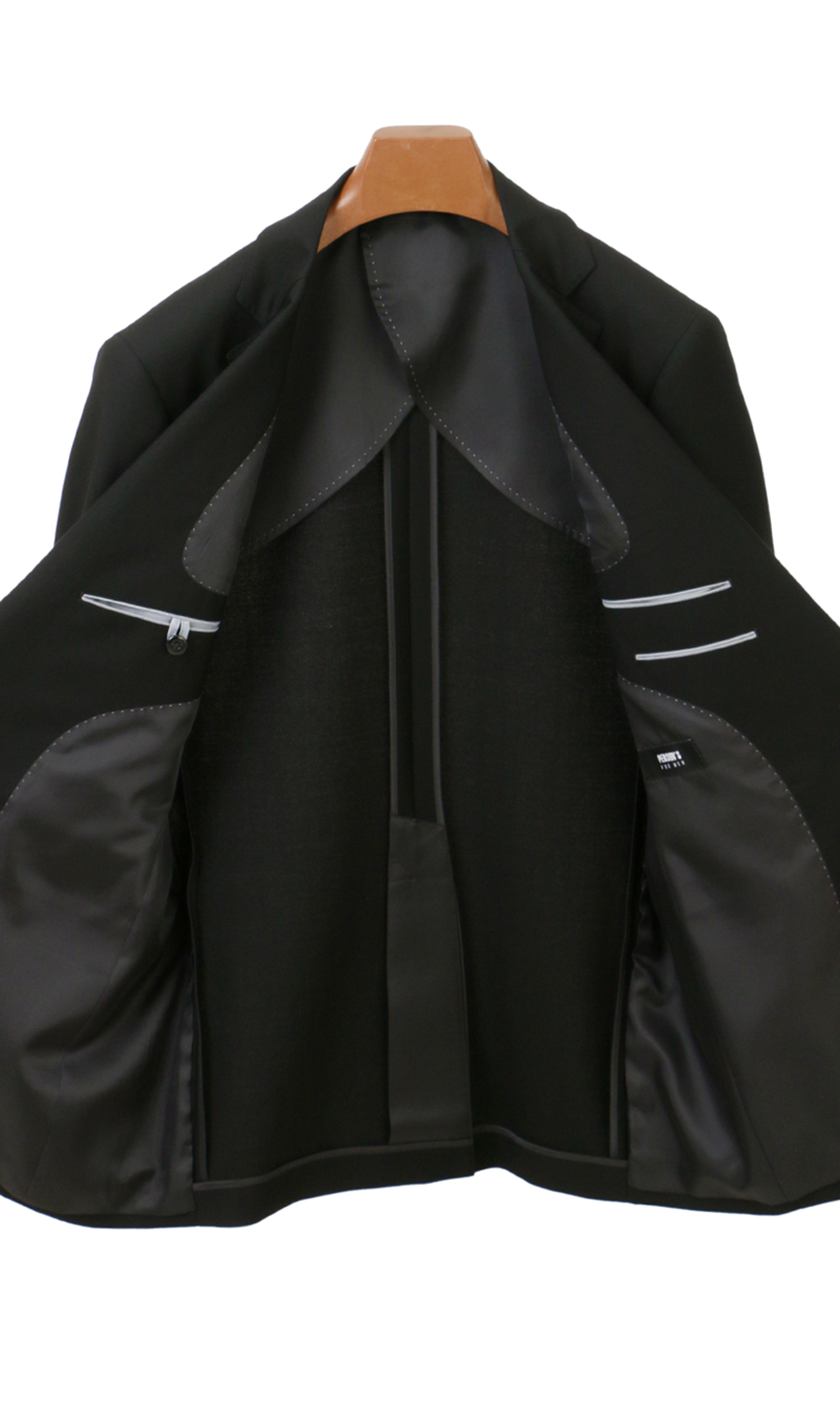 シングルスタイリッシュフォーマル【YA/A/AB/BE体】【濃染加工】 ブラック 体型:YA体(スリム型),号数（身長）:3号(160cm)