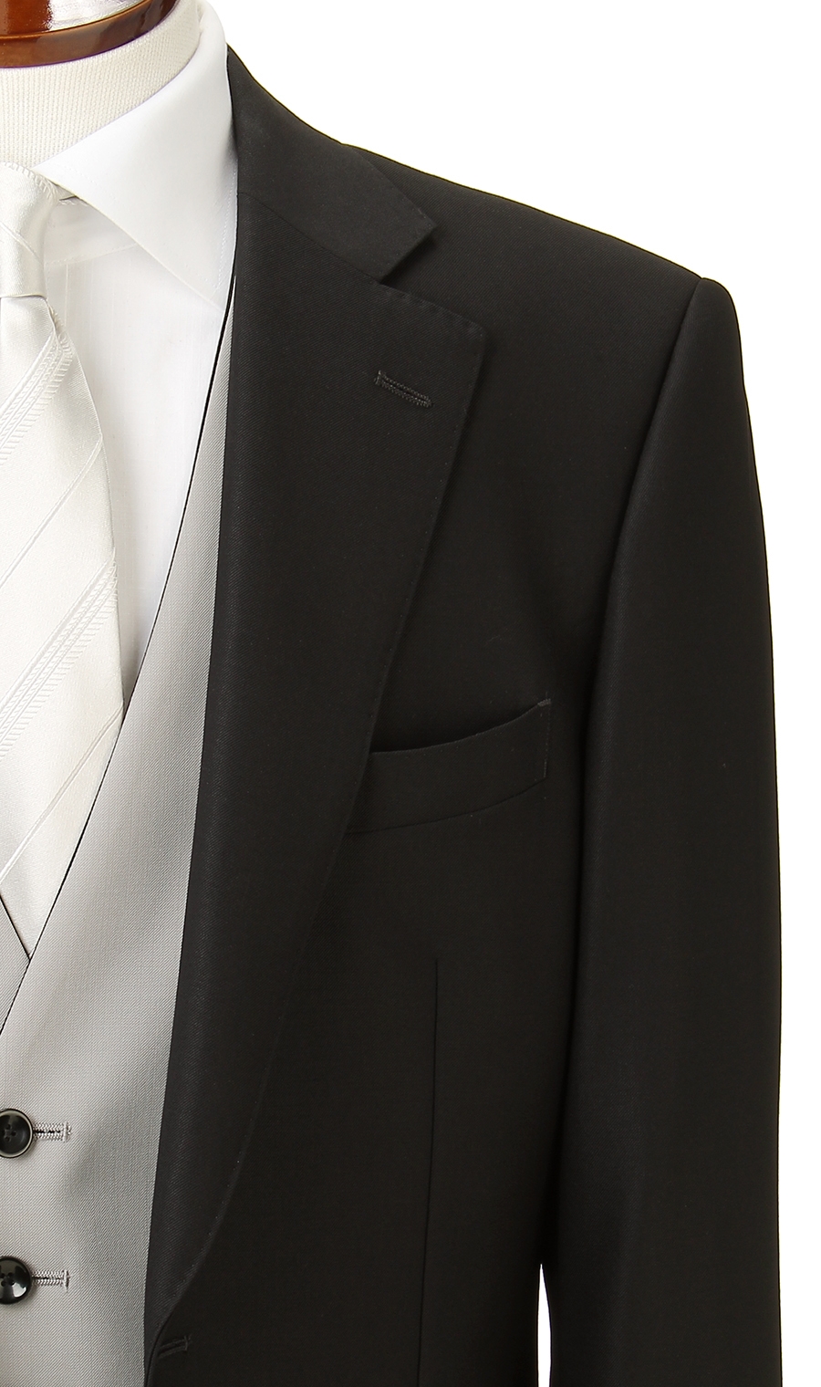 シングルスタイリッシュフォーマル【スリーピース】 ブラック 体型:A体(標準型),号数（身長）:1号(150cm)