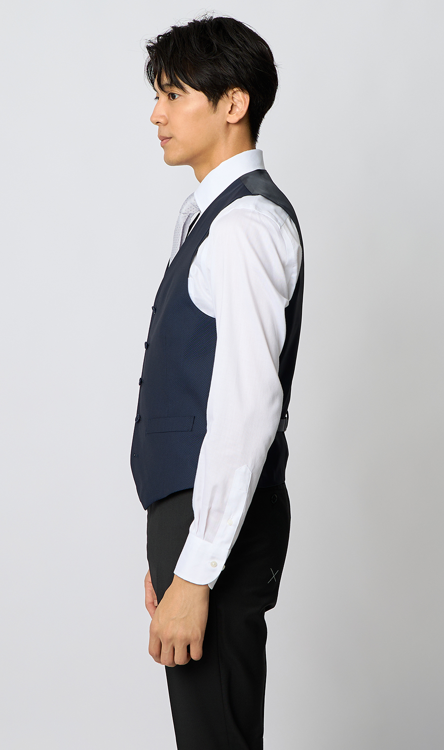 スタイリッシュベスト【シングル】 ネイビー Wide 3L