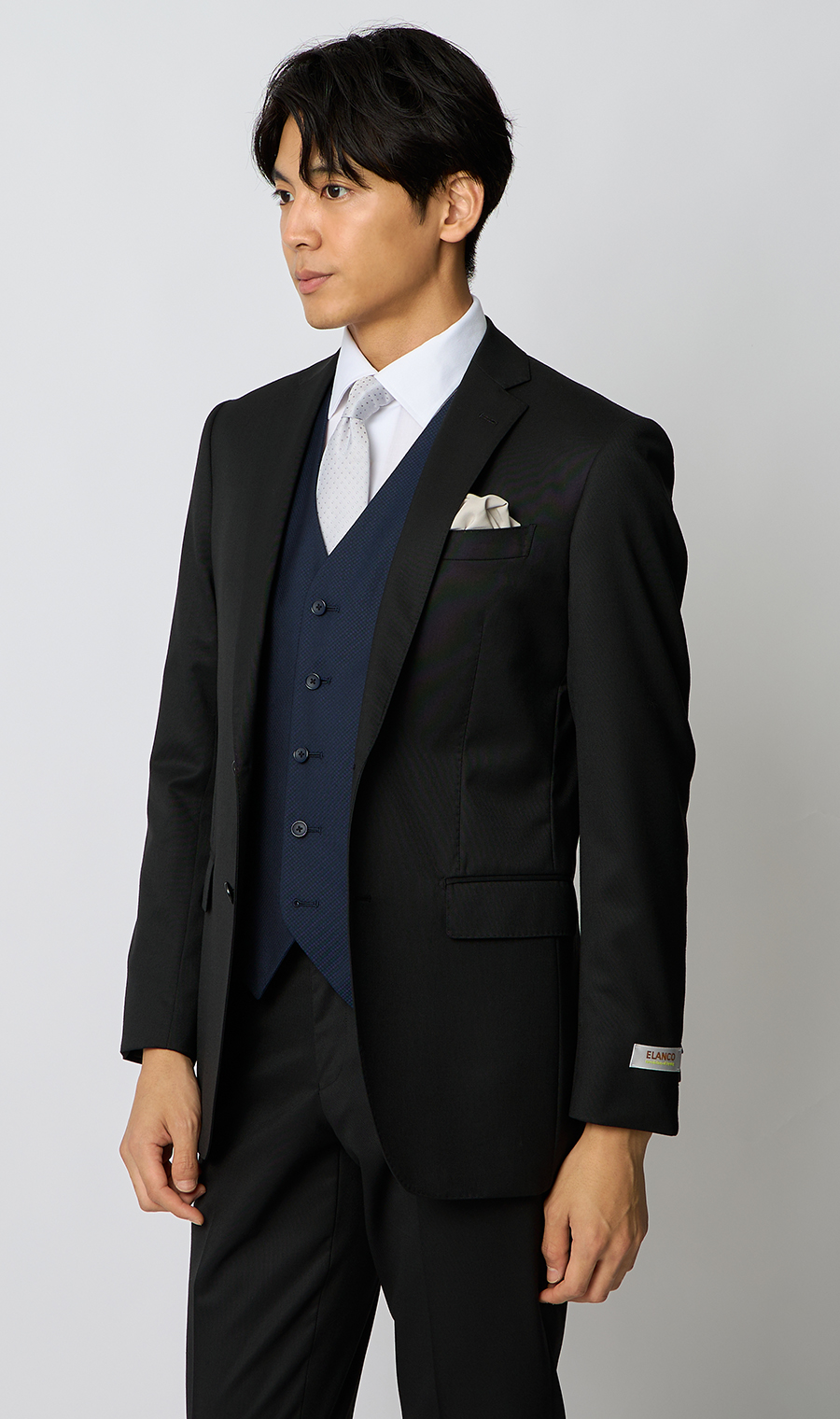 スタイリッシュベスト【シングル】 ネイビー Wide 3L