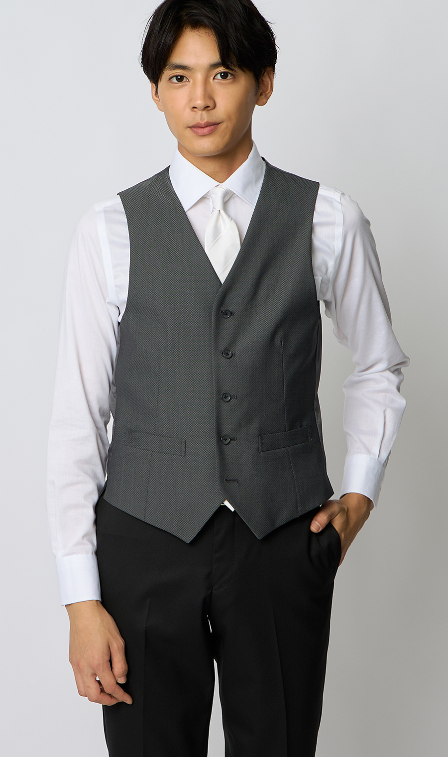 スタイリッシュベスト【シングル】 グレー Wide 3L