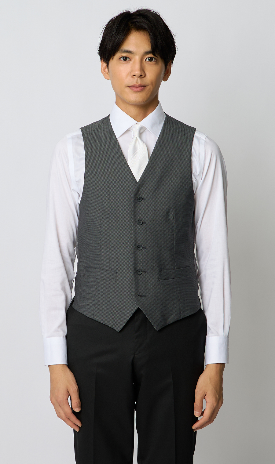 スタイリッシュベスト【シングル】 グレー Wide 3L