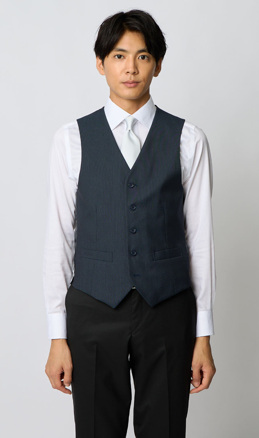 スタイリッシュベスト【シングル】 ネイビー Wide M