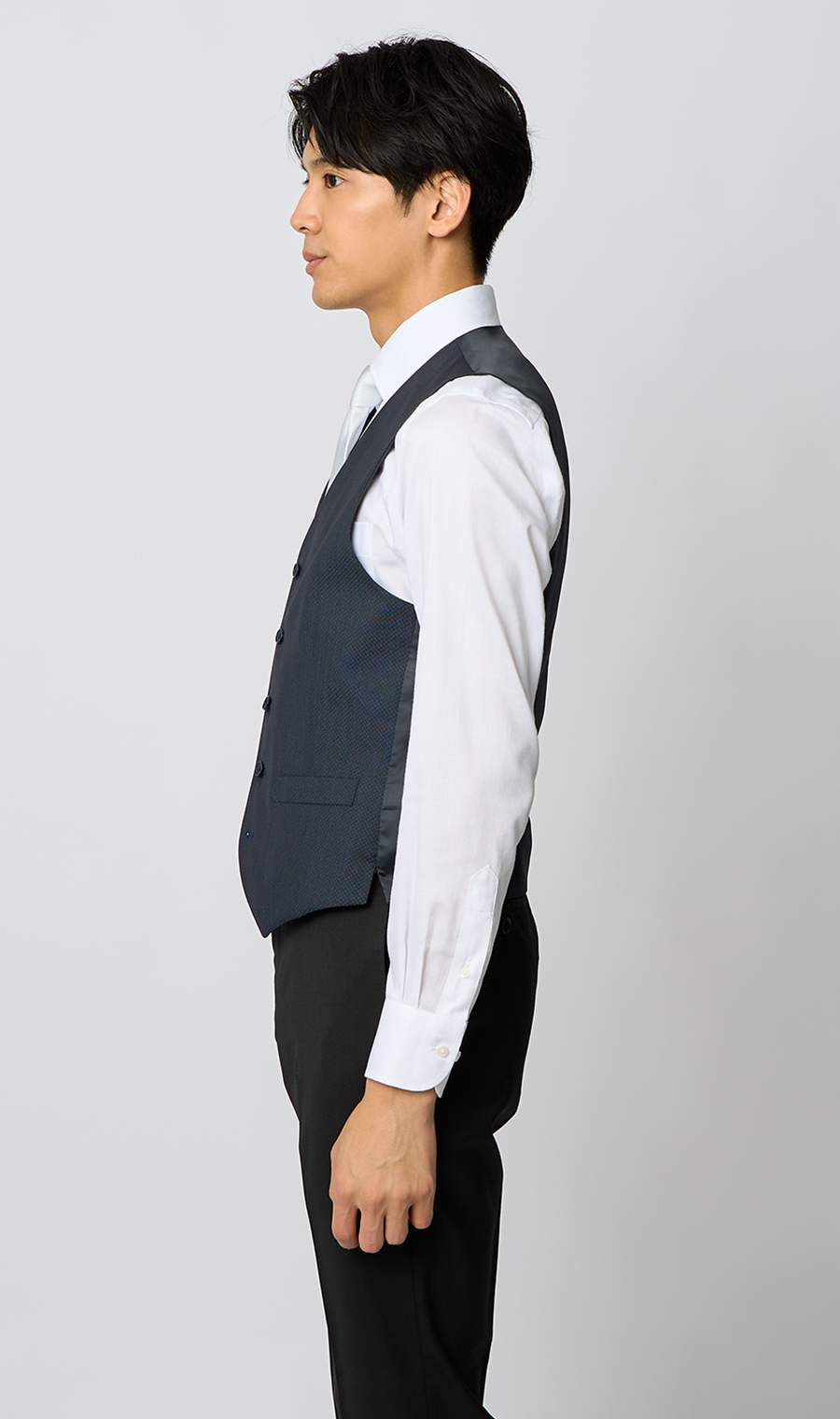 スタイリッシュベスト【シングル】 ネイビー Wide M