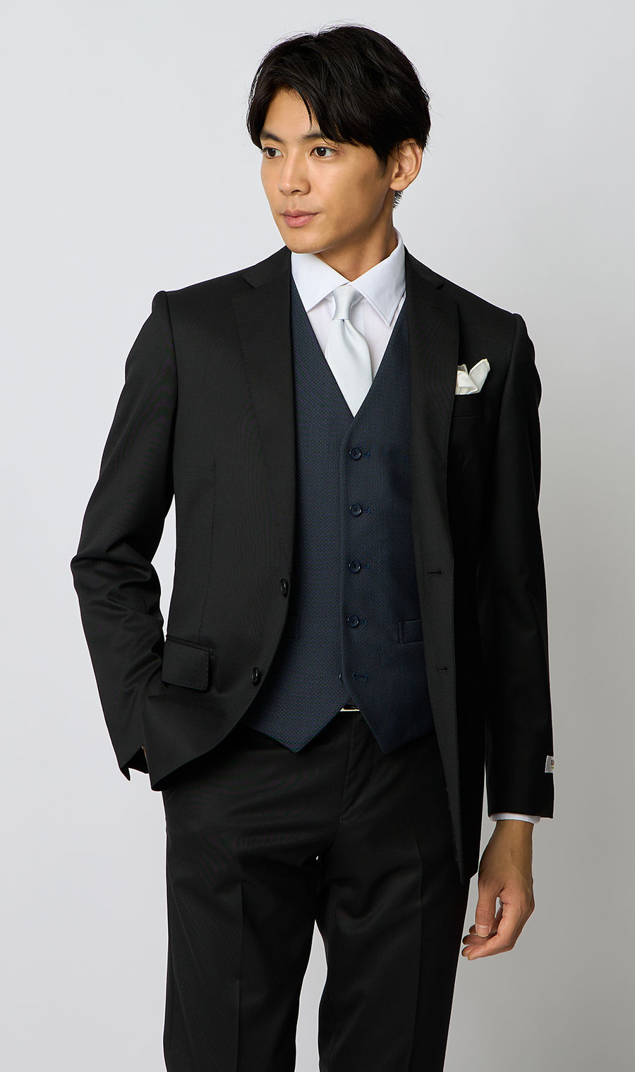 スタイリッシュベスト【シングル】 ネイビー Wide M