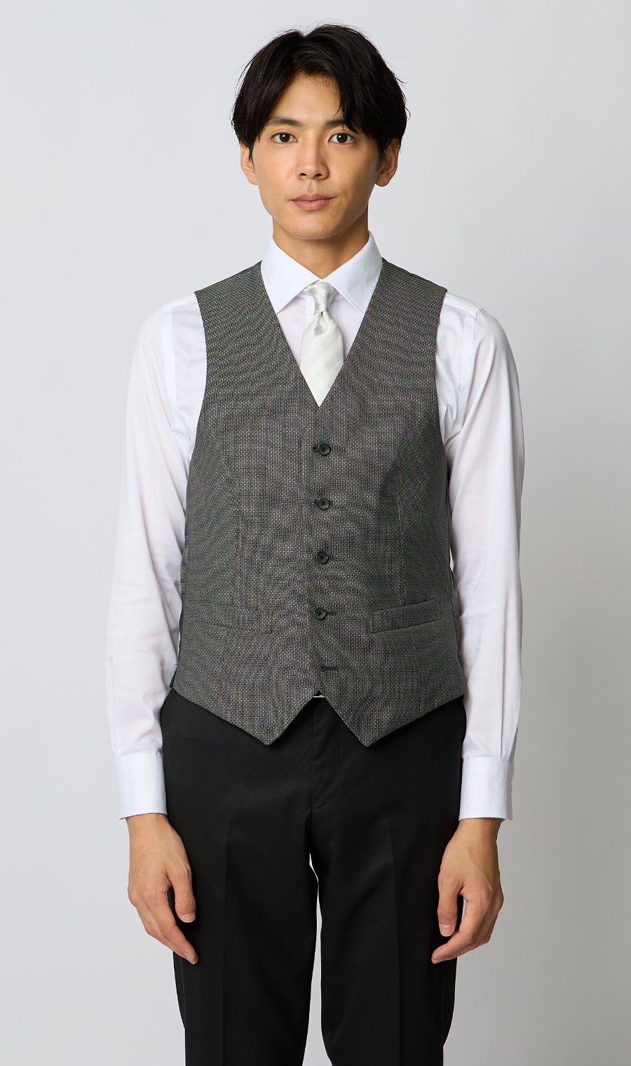 スタイリッシュベスト【シングル】 グレー Wide LL