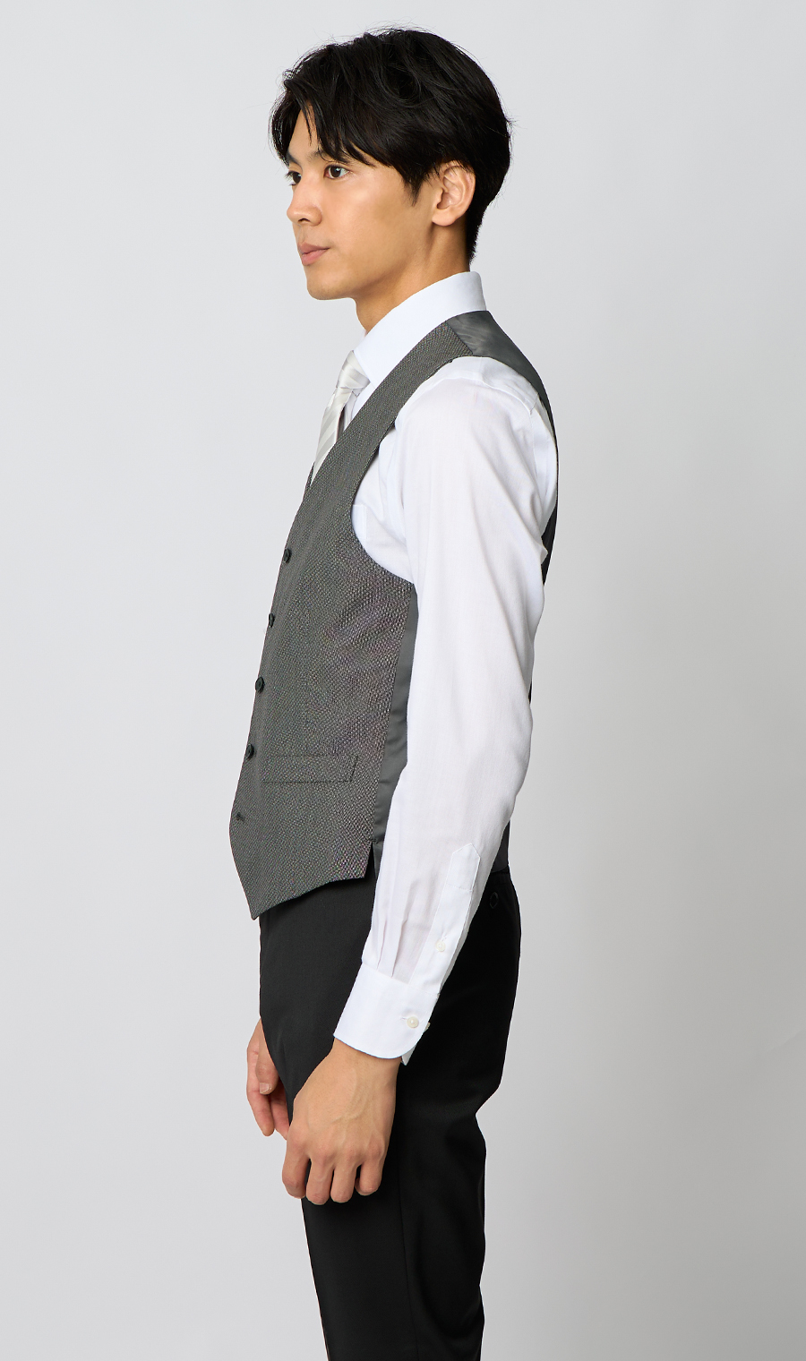 スタイリッシュベスト【シングル】 グレー Wide LL