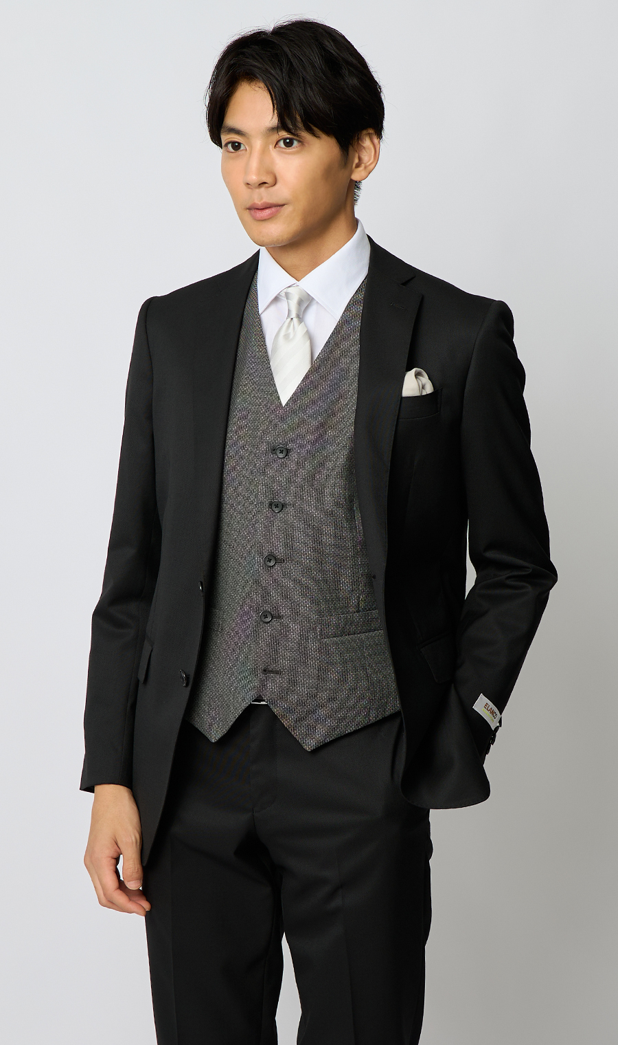 スタイリッシュベスト【シングル】 グレー Wide LL