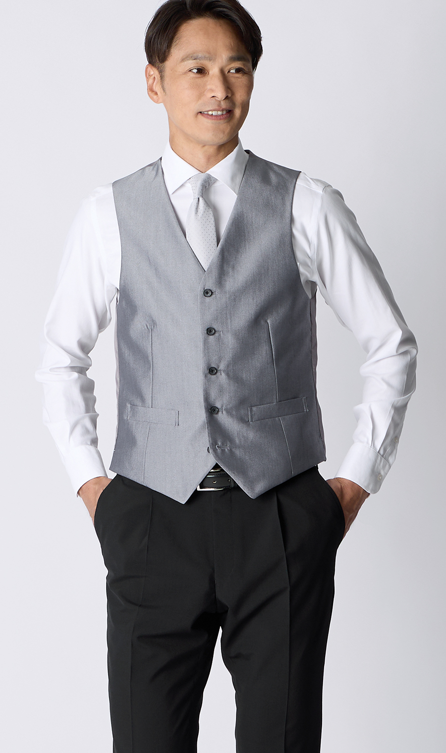 スタイリッシュベスト【シングル】 ライトグレー S