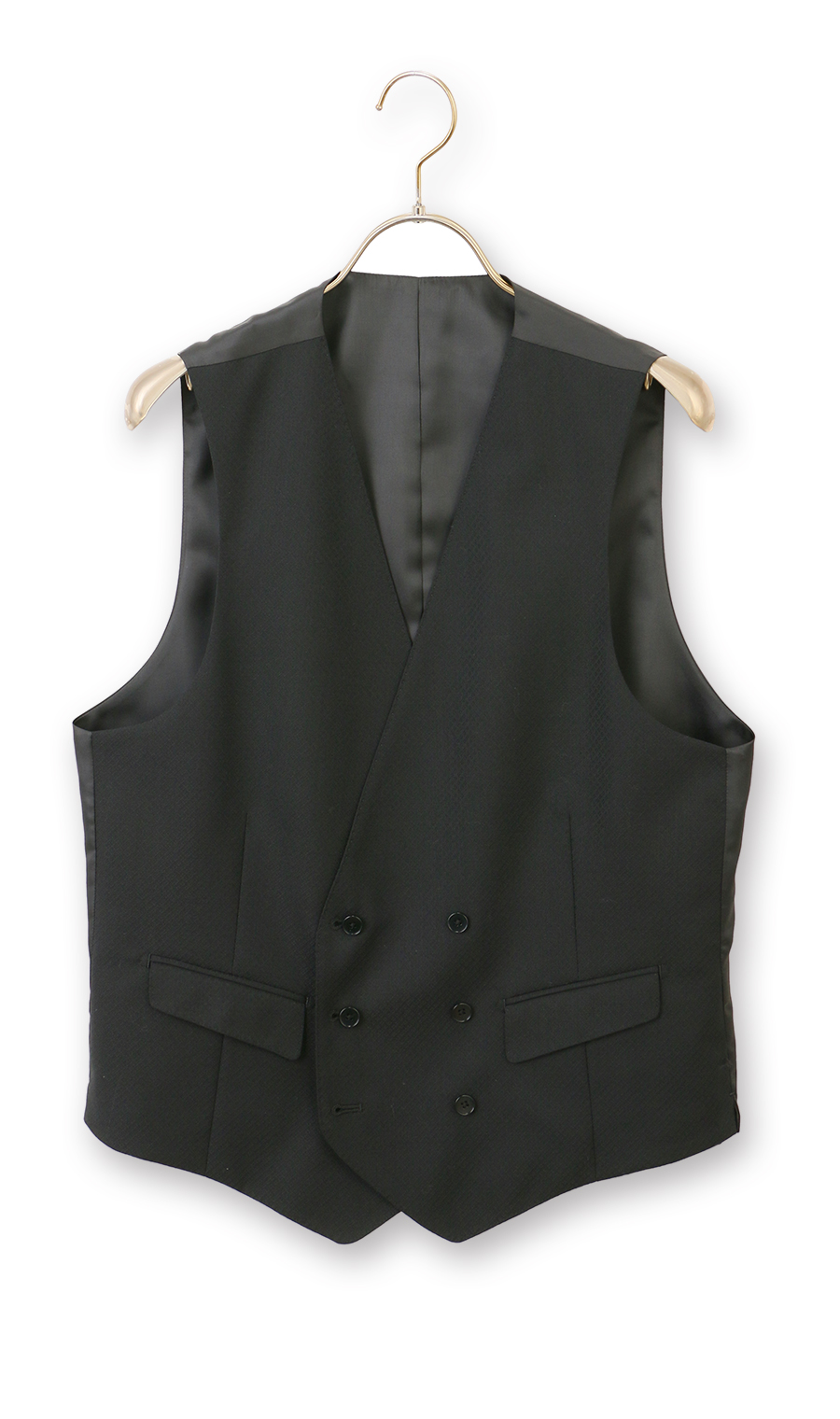 スタイリッシュベスト【ダブル】 ブラック S