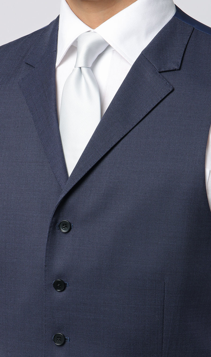 スタイリッシュ襟付きベスト【シングル】 ネイビー S