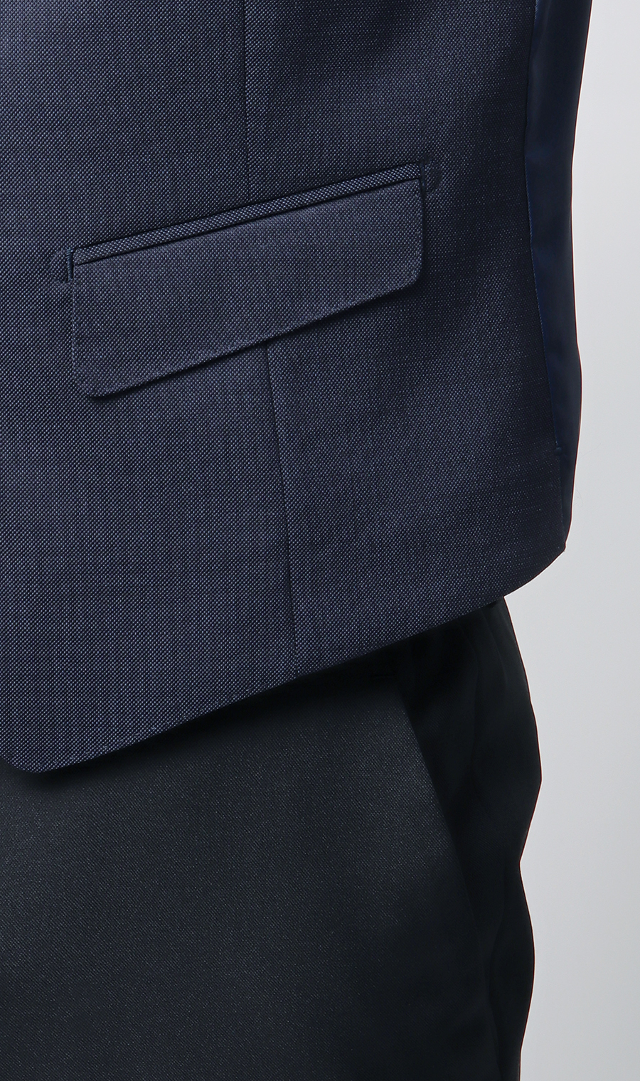 スタイリッシュ襟付きベスト【シングル】 ネイビー S