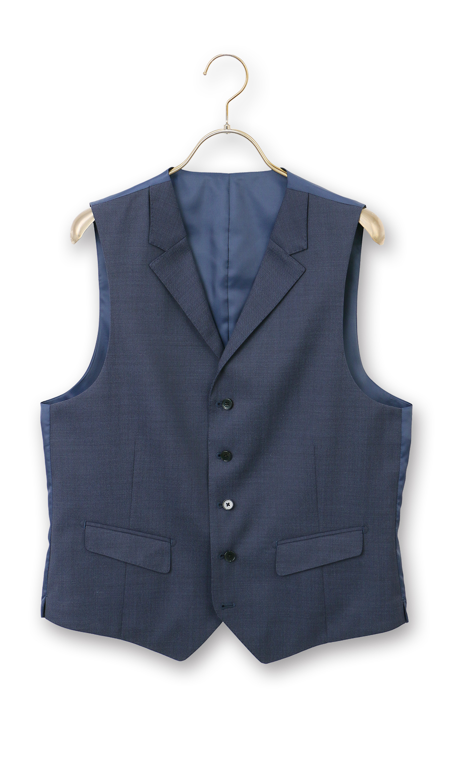 スタイリッシュ襟付きベスト【シングル】 ネイビー S