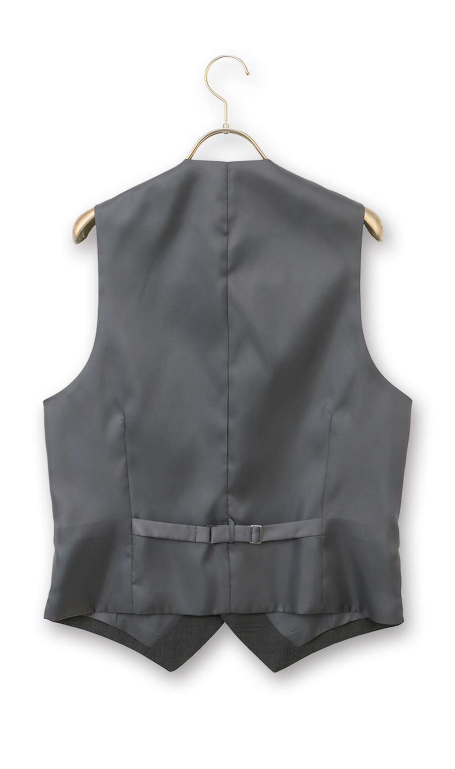 スタイリッシュ襟付きベスト【シングル】 チャコール S