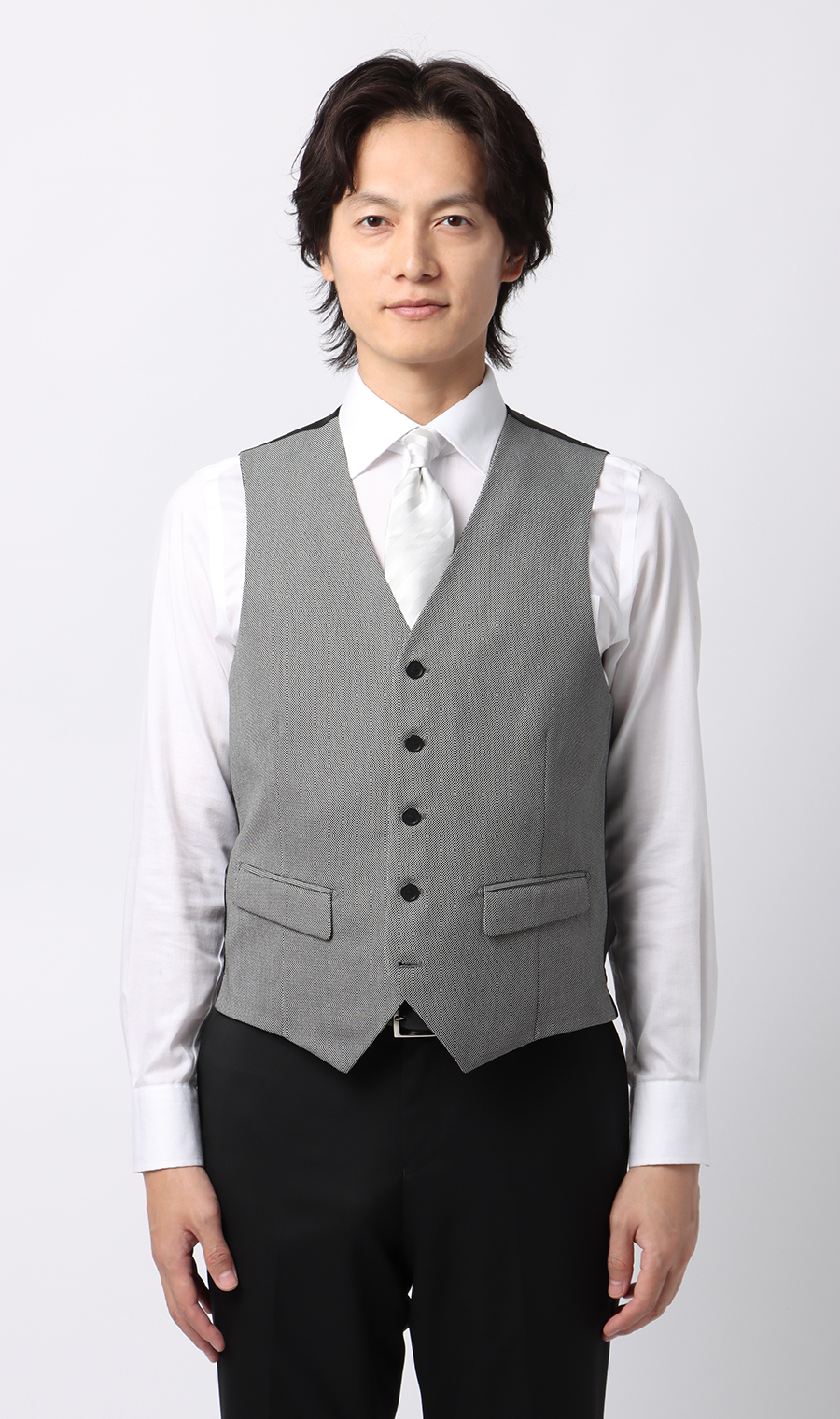 セレモニーベスト【シングル】 グレー Wide 3L