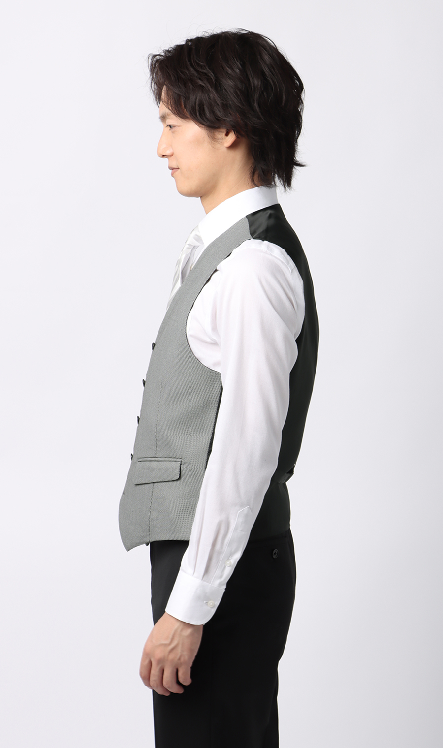 セレモニーベスト【シングル】 グレー Wide 3L