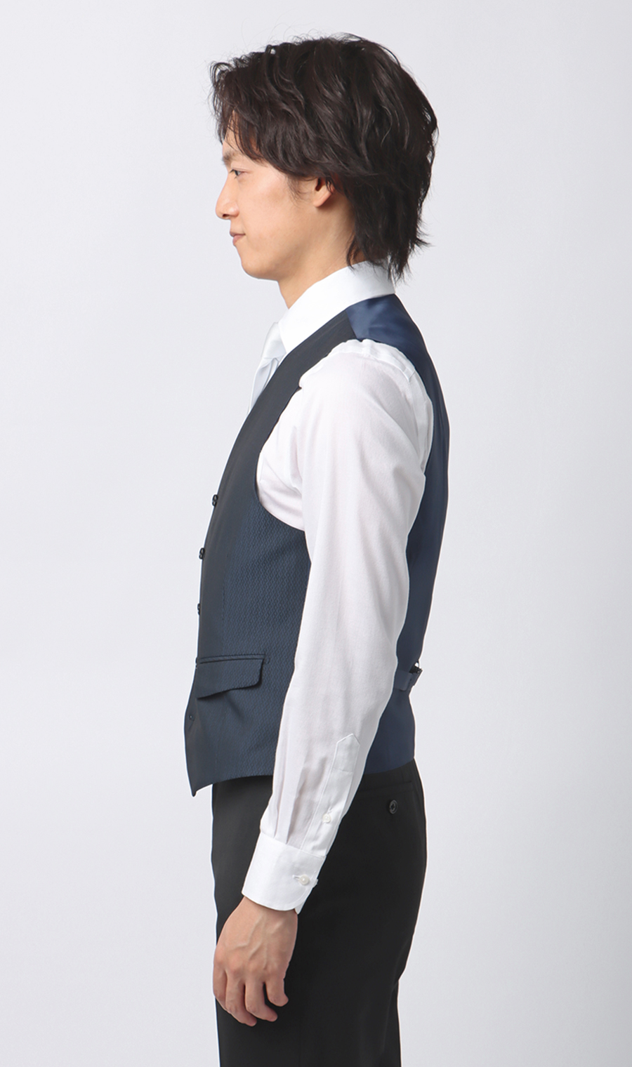 スタイリッシュベスト【シングル】【Plastics Smart】 ネイビー S