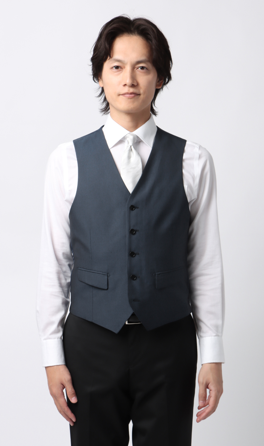 スタイリッシュベスト【シングル】【Plastics Smart】 ネイビー S