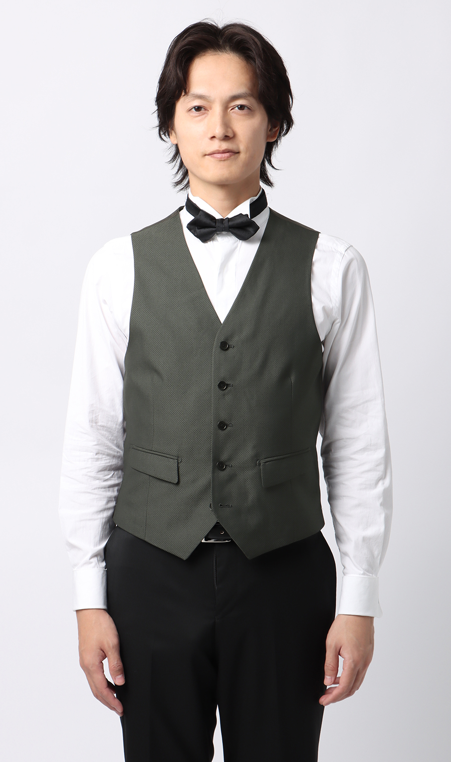 スタイリッシュベスト【シングル】【Plastics Smart】 チャコール 体型:E,号数(身長):L