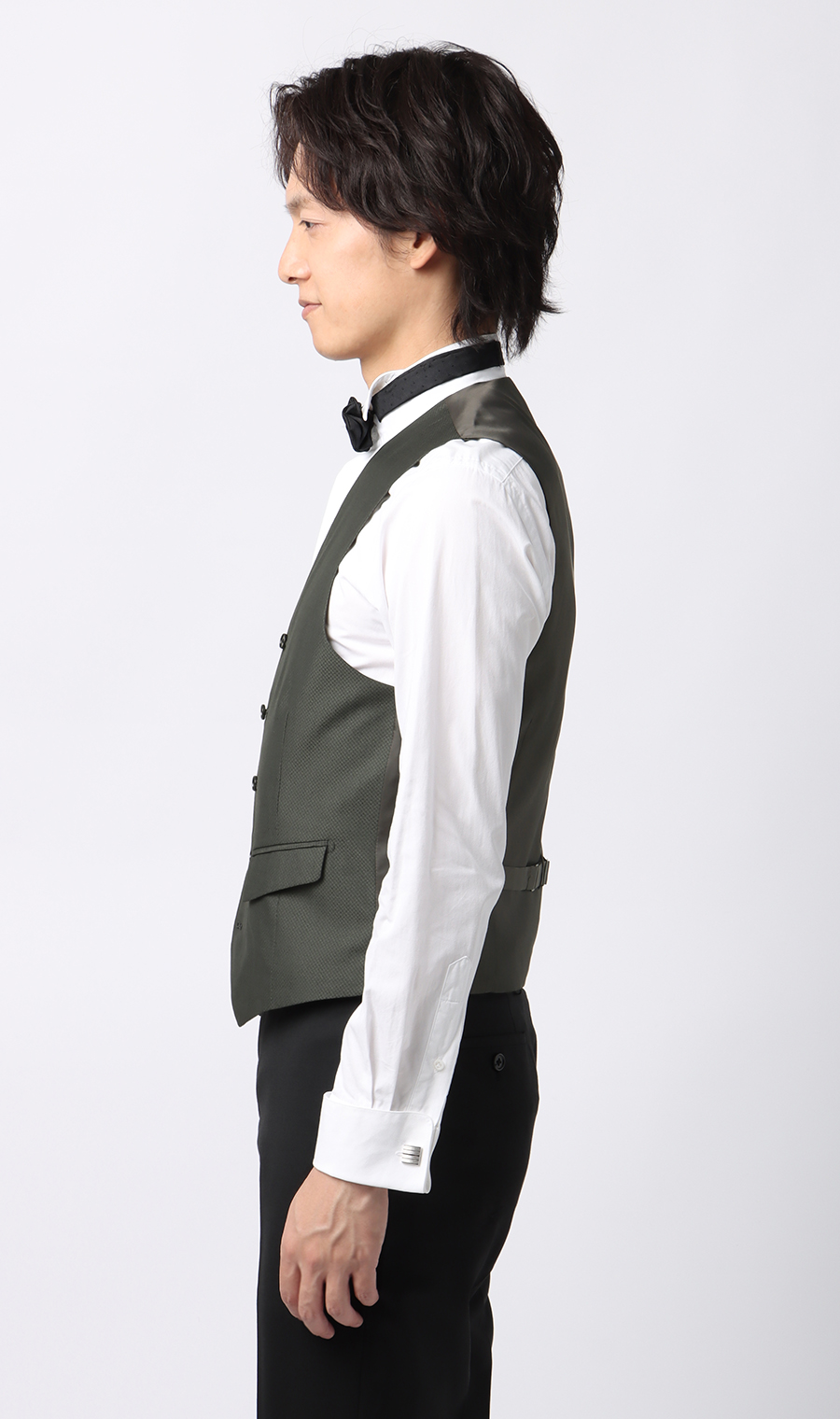 スタイリッシュベスト【シングル】【Plastics Smart】 チャコール 体型:E,号数(身長):L