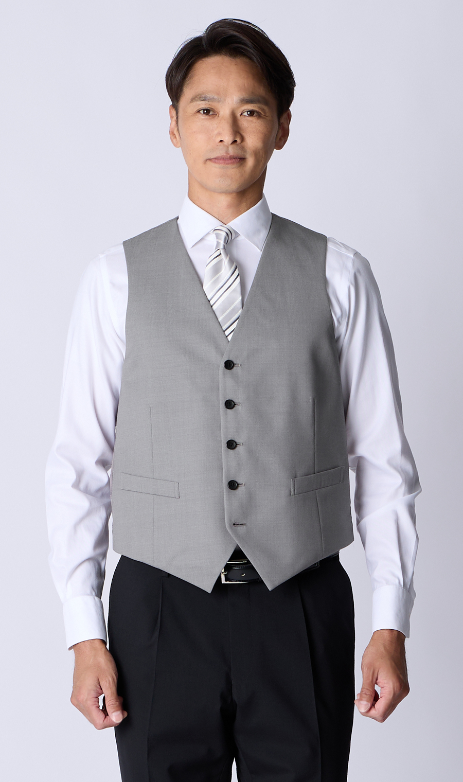 リバーシブルベスト【Plastics Smart】 ライトグレー 体型:AB体(がっちり型),号数(身長):4号(165cm)
