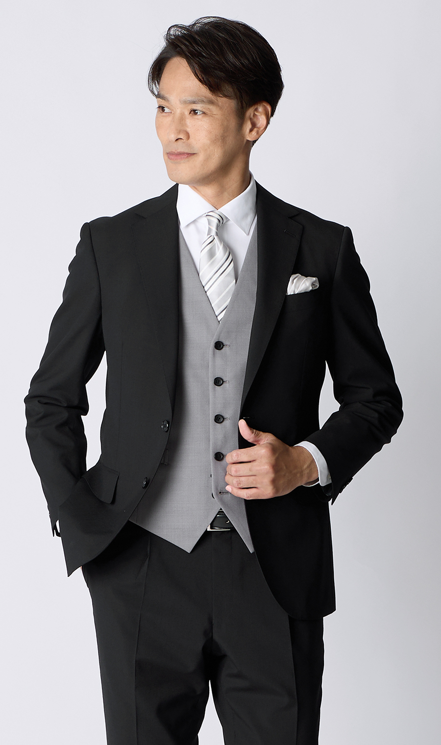 リバーシブルベスト【Plastics Smart】 ライトグレー 体型:AB体(がっちり型),号数(身長):4号(165cm)