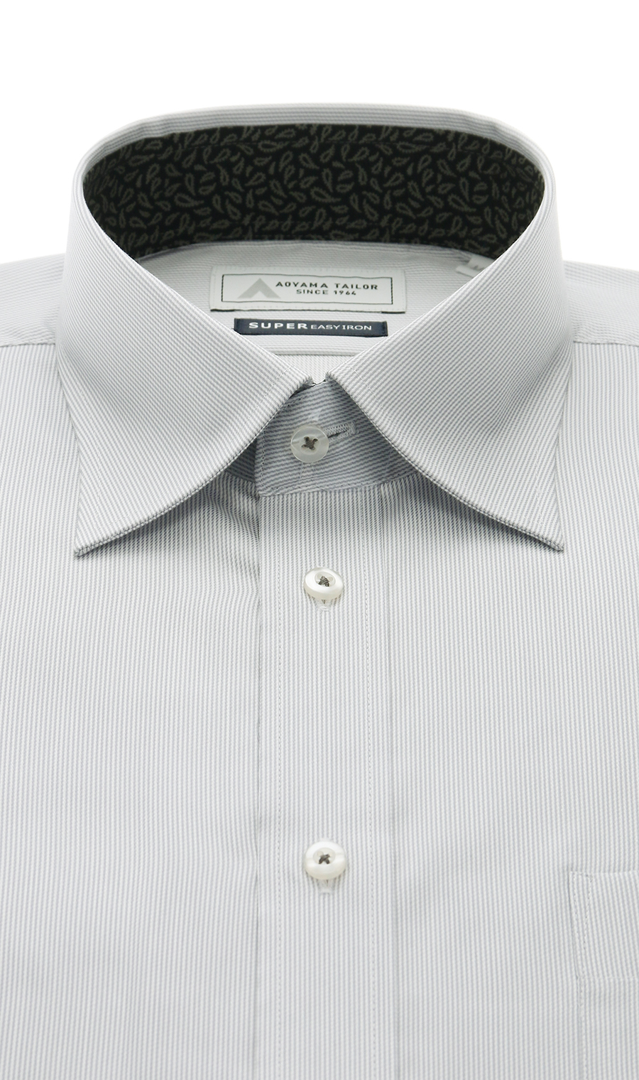 ワイドカラーワイシャツ【Ag Fresh α】 グレー 首周り:37cm,裄丈:78cm