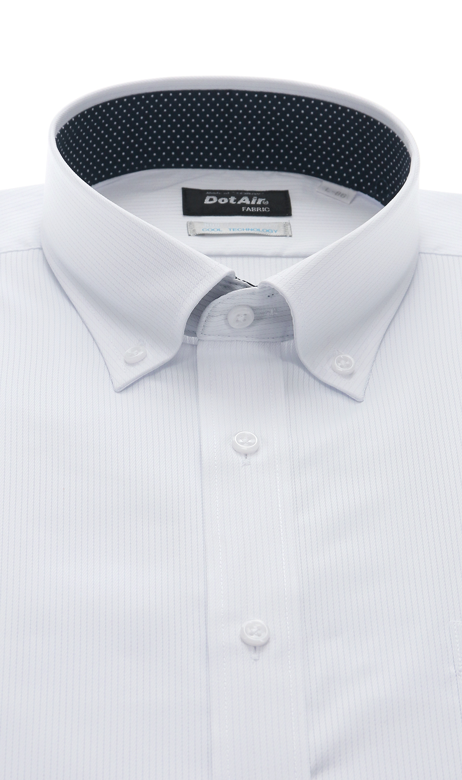 ボタンダウンワイシャツ【涼】【NON IRONTECH】【DotAir】【＃すご】 ホワイト 首周り:41cm,裄丈:82cm
