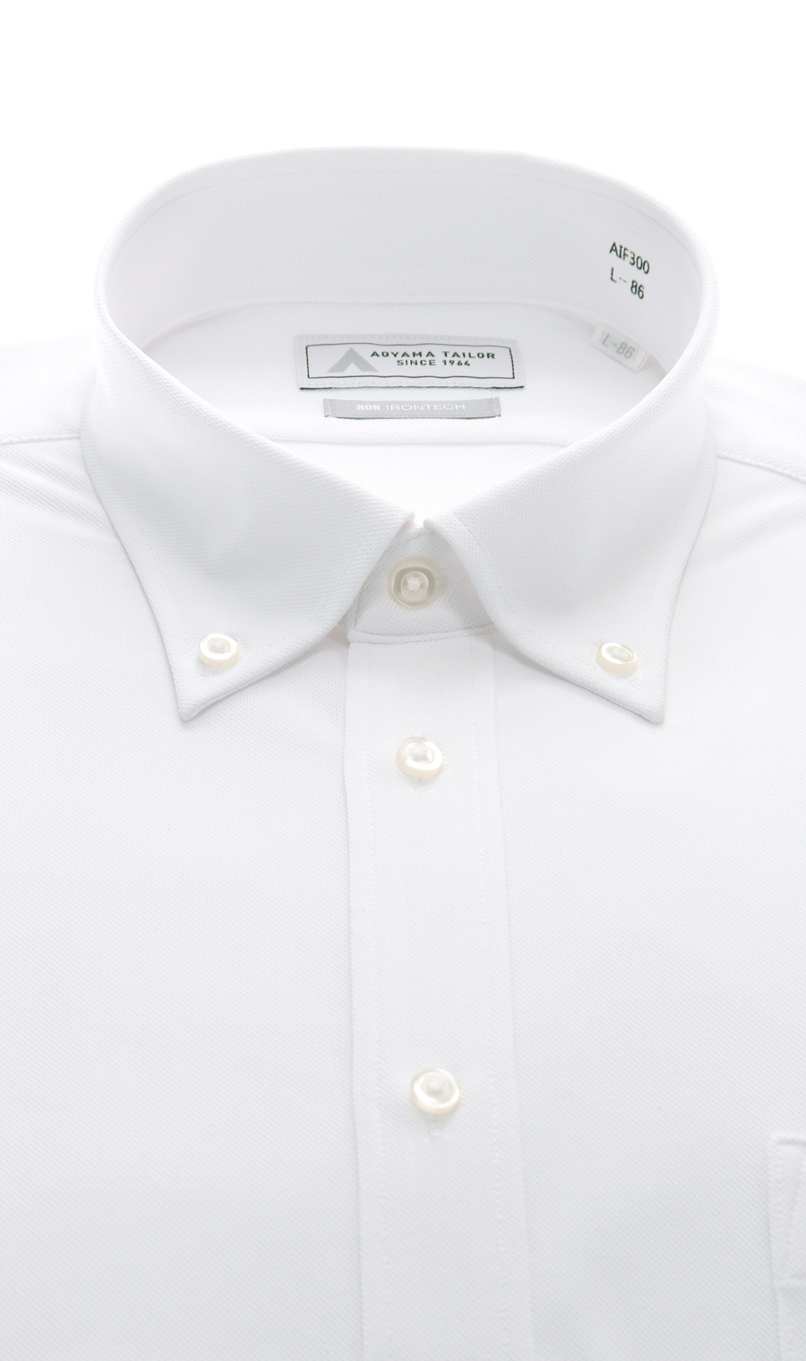 ボタンダウンワイシャツ【NON IRONTECH】【＃すごシャツ】 ホワイト 首周り:37cm,裄丈:78cm