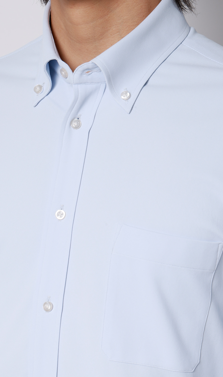 ボタンダウンワイシャツ【NON IRONTECH】【#すごシャツ】 ブルー 首周り:37cm,裄丈:78cm