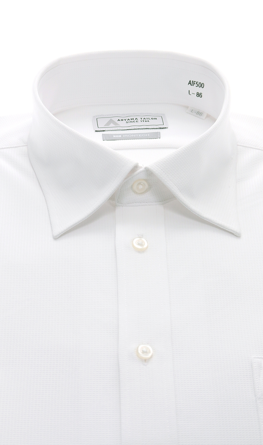 ワイドカラーワイシャツ【NON IRONTECH】【#すごシャツ】 ホワイト 首周り:37cm,裄丈:78cm